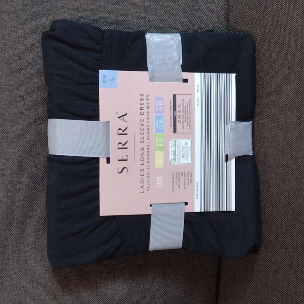 NWT Serra Ladies Long Sleeved Dress with Earrings - Size L (12/14) - Picture 5 of 7